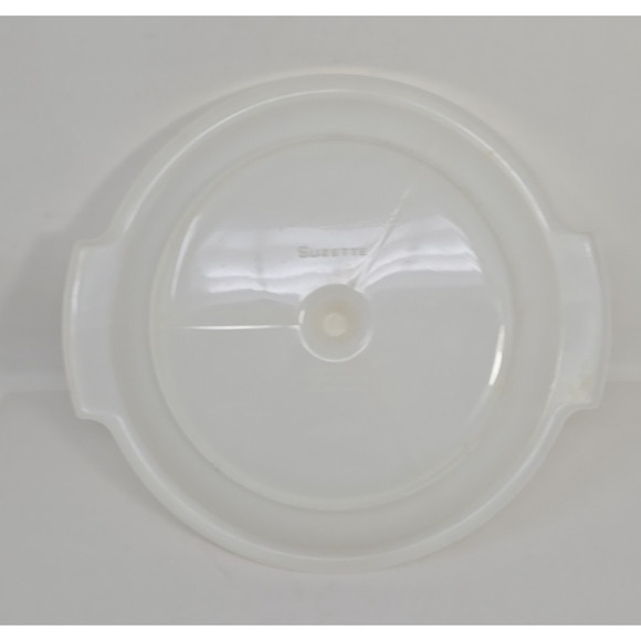 Vintage Tupperware 3 Piece White Clear Suzette 608 Lid 8.5” Round U57 - Picture 4 of 5